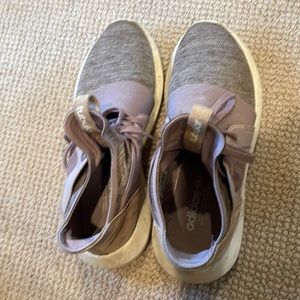 Adidas purple woven tubular sneakers